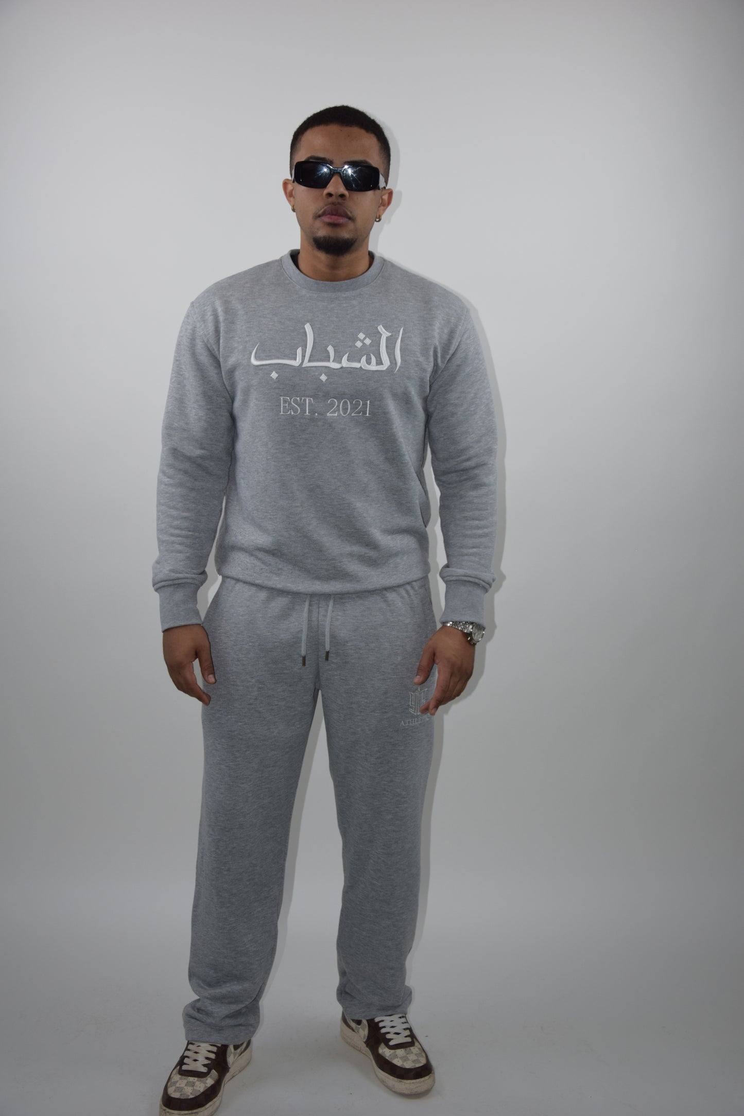 Athletic Open Leg Joggers grey