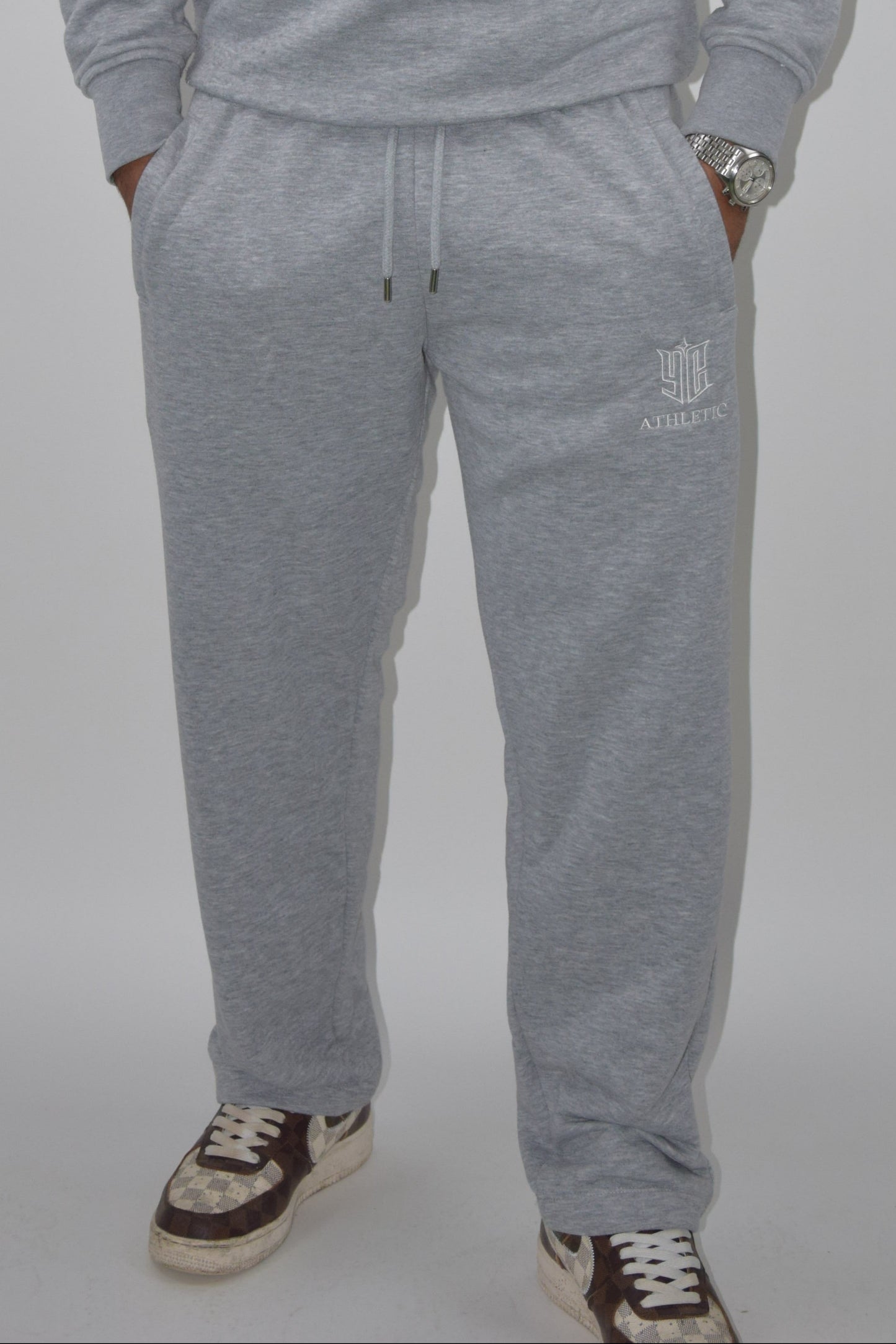 Athletic Open Leg Joggers grey
