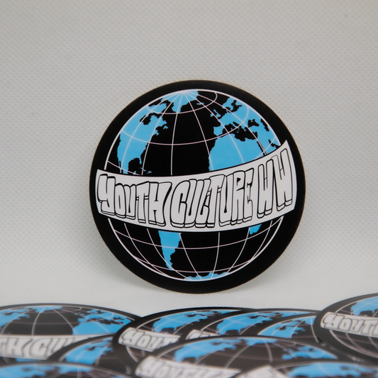 Sticker Round - YC Globe Black 7cm⌀