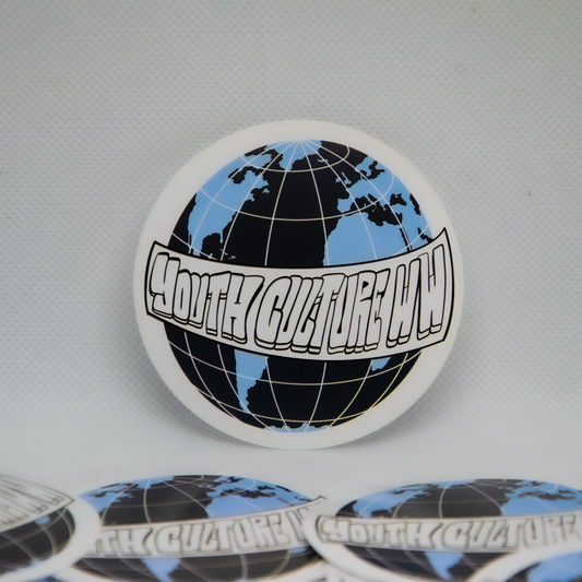 Sticker Round - YC Globe white 7cm⌀